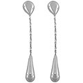 14k White Gold Chain Teardrop Dangle Earrings