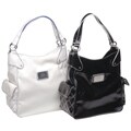 Elite Quilted Pockets Patent Hobo Bag