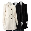 Anne Klein Single-breasted Notch Collar Walker Coat