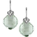 10k White Gold Diamond Green Amethyst Earrings