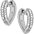 10k White Gold 1/4ct TDW Diamond Hoop Earrings ( H-I, I2-I3 )