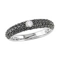 10k Gold Black Diamond and White Sapphire Ring