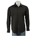 Perry Ellis Men's Long-sleeve Black Striped Shirt