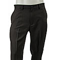 Perry Ellis Men's Banker Black Pinstripe Pants