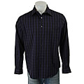 Perry Ellis Men's Long-sleeve Black and Blue Shirt