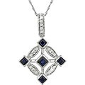 10k Gold 1/8ct TDW Diamond Sapphire Necklace