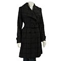 Jones New York Women's Charcoal Plaid Coat