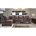 Century Brown Leather Sectional Sofa