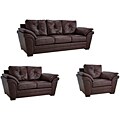 Brown Pillow Top Arm Leather Sofa, Loveseat and Chair