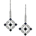 10k Gold 1/4ct TDW Diamond Sapphire Earrings