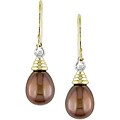 10k Gold Cultured Freshwater Brown Pearl Earrings
