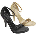 BCBGirls Satin Pumps w/ Decorative Toe Strap