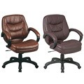 Office Star Deluxe Mid-Back Leather Chair