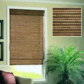 Fiji Walnut Brown Bamboo Roman Shade (37 in. x 72 in.)
