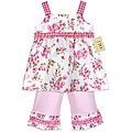 JoJo Designs Floral Pink and White Girl's 2-piece Outfit