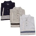 Naturalife Men's Striped Knit Polo Shirt