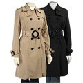 London Fog Women's Round Buckle Trench Coat