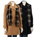 London Fog Women's Wool Peacoat with Scarf