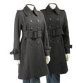 London Fog Women's Military Wool Trench Coat