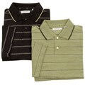 Pierre Cardin Men's Jacquard Striped Knit Polo Shirt