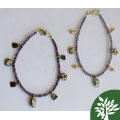 Purple Roman Glass Crystal Charm Bracelet (Israel)