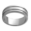 Stainless Steel Wide Band with Lined Edges