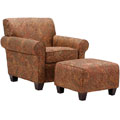 Mira 8-way Hand-tied Paisley Arm Chair and Ottoman