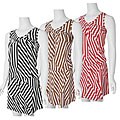 Renee C Women's Striped Sleeveless V-neck Dress