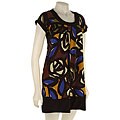 Tiana B Abstract Print Jersey Trapeze Dress