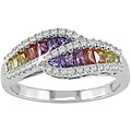 18k Gold 1/3ct TDW Diamond Multi Sapphire Ring