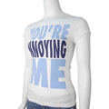 Junior's Vintage Print 'You're Annoying' Me Shirt