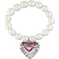Freshwater Pearl Bracelet with 'I Love Mom' Charm