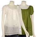 Sugar Lips Women's Embroidered Border Shirt