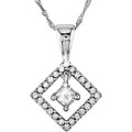 14k Gold 1/3ct TDW Princess Diamond Necklace