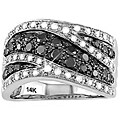 14k White Gold 1ct TDW Black/ White Diamond Ring