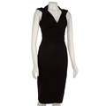 David Meister Black Cross Strap Halter Dress