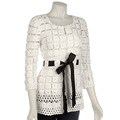 Dolce Cabo Women's Crocheted Cardigan with Tie Belt