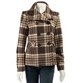 MICHAEL Michael Kors Women's Plaid Double-breasted Peacoat