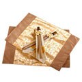 Gold Shou Asian Placemats, Napkins and Chopsticks
