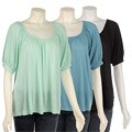 BCBGeneration Women's Shirred Short-sleeve Shirt