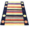 Indo Hand-tufted Black and Gold Rug (9' x 12')