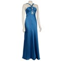Aidan Mattox Silk Beaded Figure 8 Halter Dress