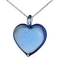 Murano Glass Blue Puffy Heart Pendant