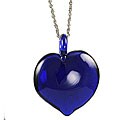 Murano Glass Blue Puffy Heart Pendant