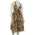 Lapis Women's Shirred Waist Halter Dress