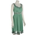 Lapis Women's Circle Embroidery Empire Waist Dress