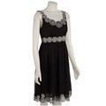 Lapis Women's Circle Embroidery Empire Waist Dress
