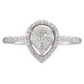 10k White Gold Pear-shaped 1/10ct TDW Diamond Ring