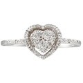 10k Gold Heart-shaped 1/10ct TDW Diamond Ring (H-I,I3)