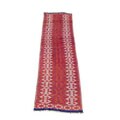 Afghan Soumak Hand-knotted Red/ Ivory Rug (3'5 x12'6)
